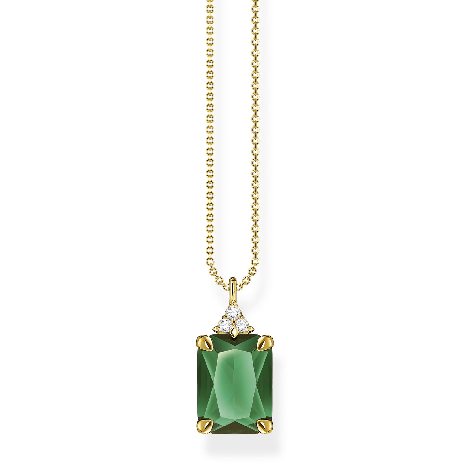 Thomas Sabo Necklace Green Stone Gold