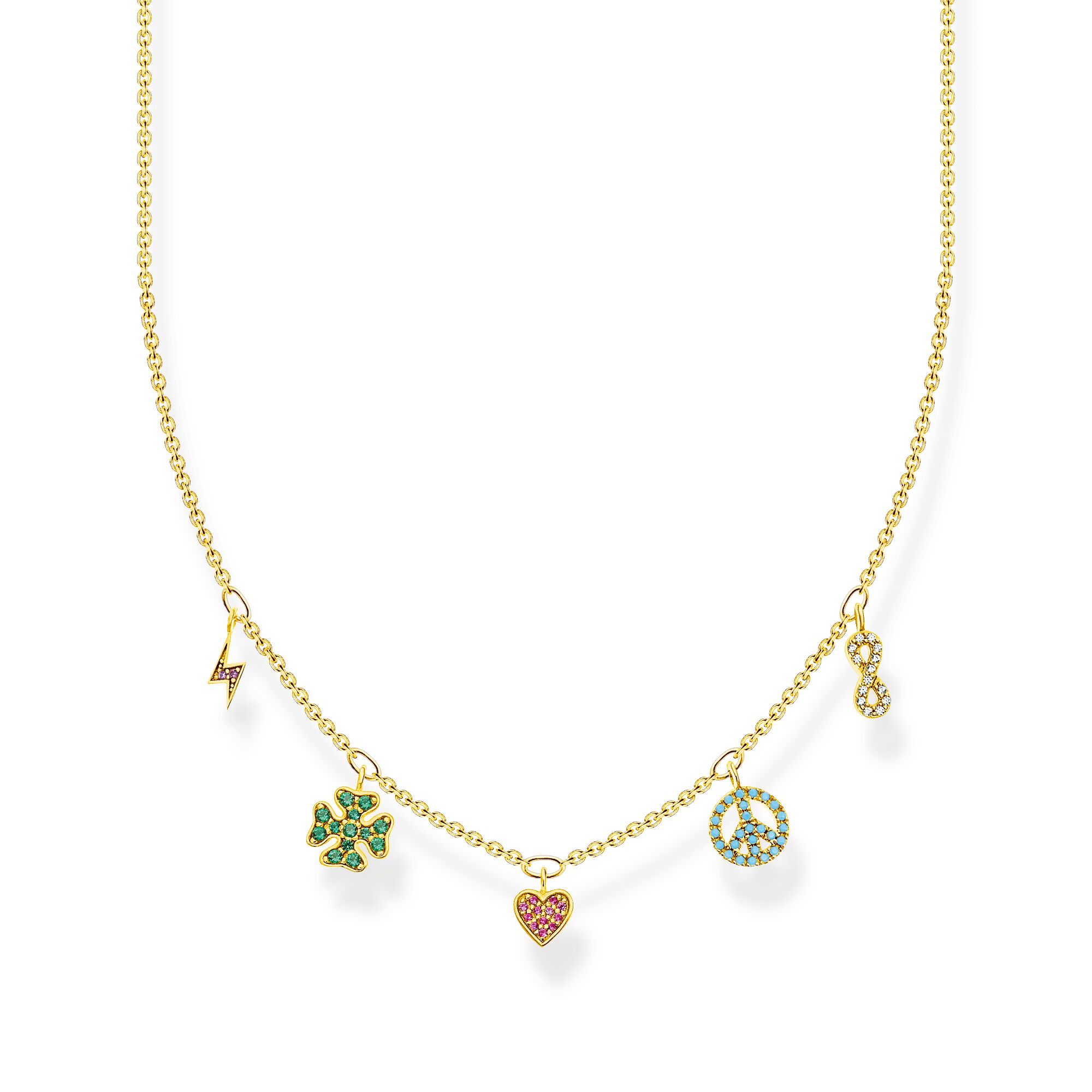 Thomas Sabo Necklace With Symbols Multicoloured Gold