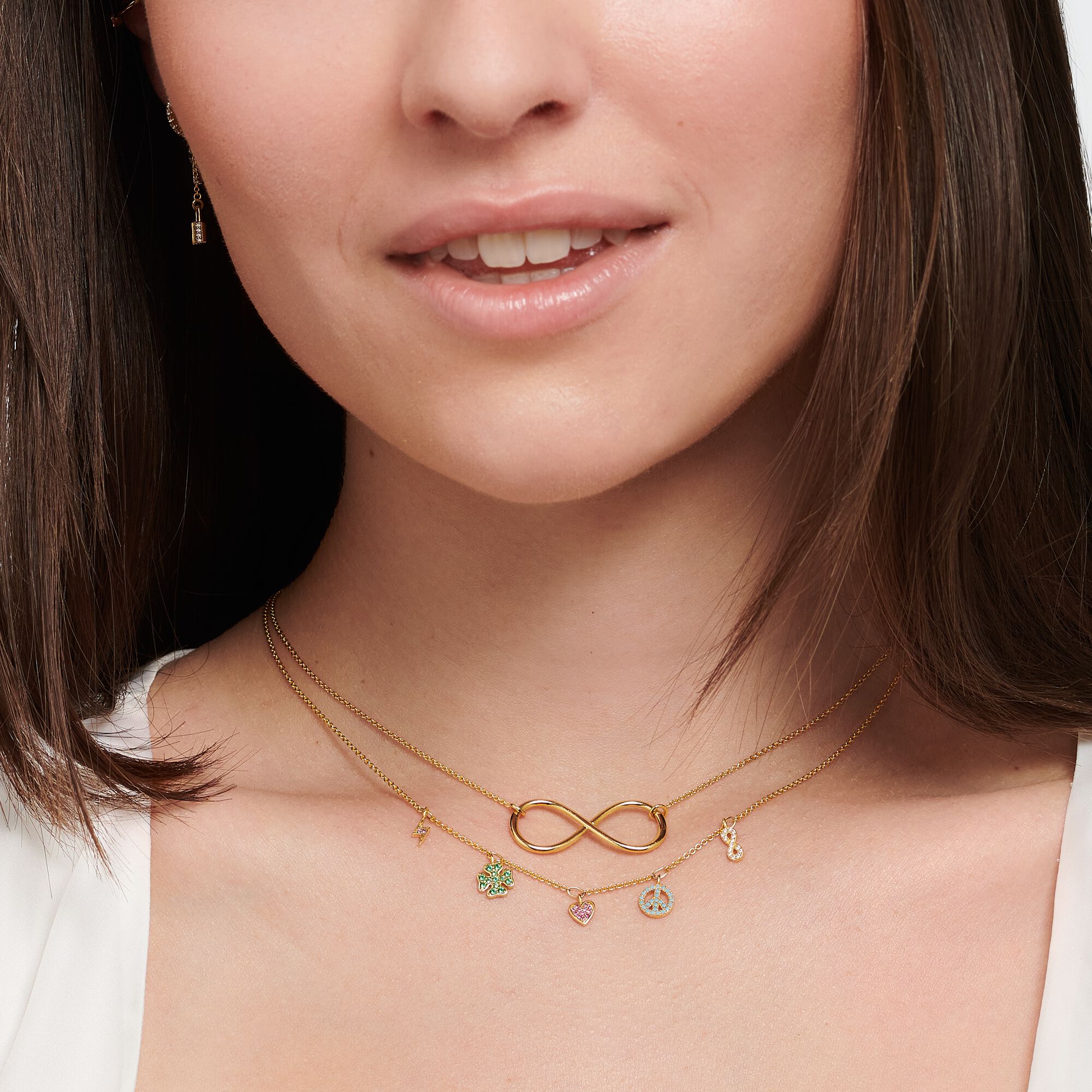 Thomas Sabo Necklace With Symbols Multicoloured Gold