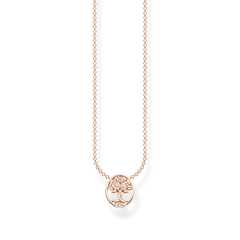 Thomas Sabo Necklace Tree of Love white stones rose gold