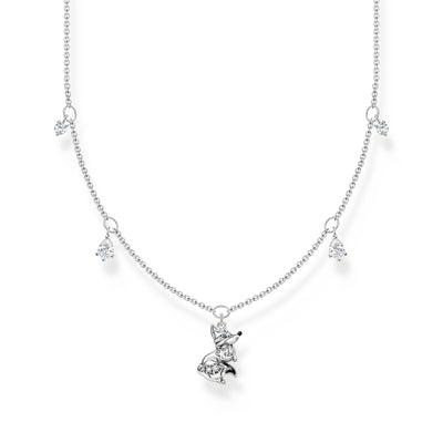 THOMAS SABO Necklace fox with white stones silver