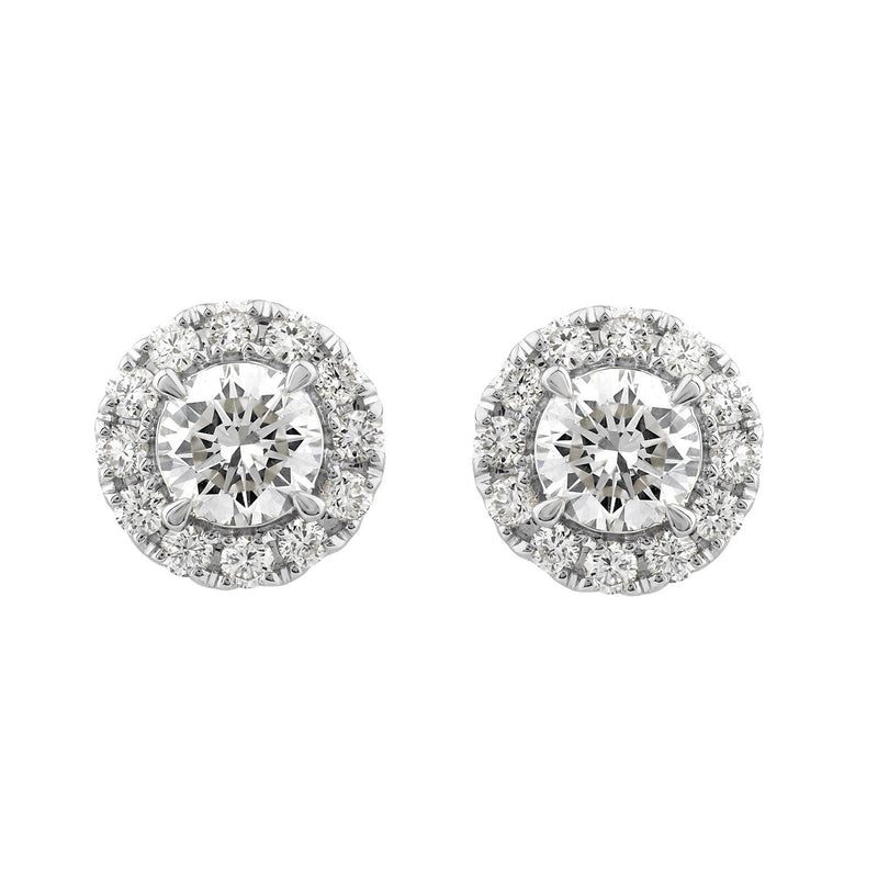 1.00ct Lab Grown Diamond Ear Studs in 18K White Gold