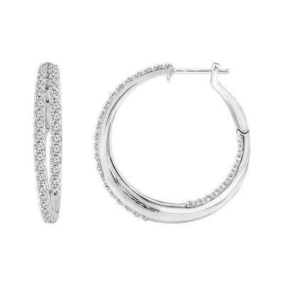 1.95ct Lab Grown Diamond Hoop Earrings in 18K White Gold