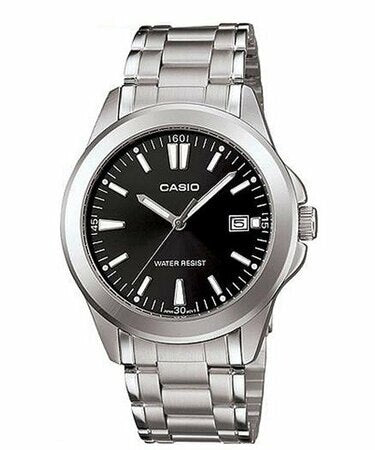 Casio Quartz Analog Black Dial Stainless Steel Mtp-1215A-1A2 Mens Watch