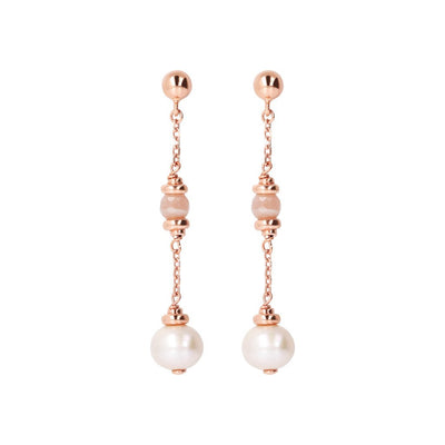 Bronzallure Long Earrings With Pearl