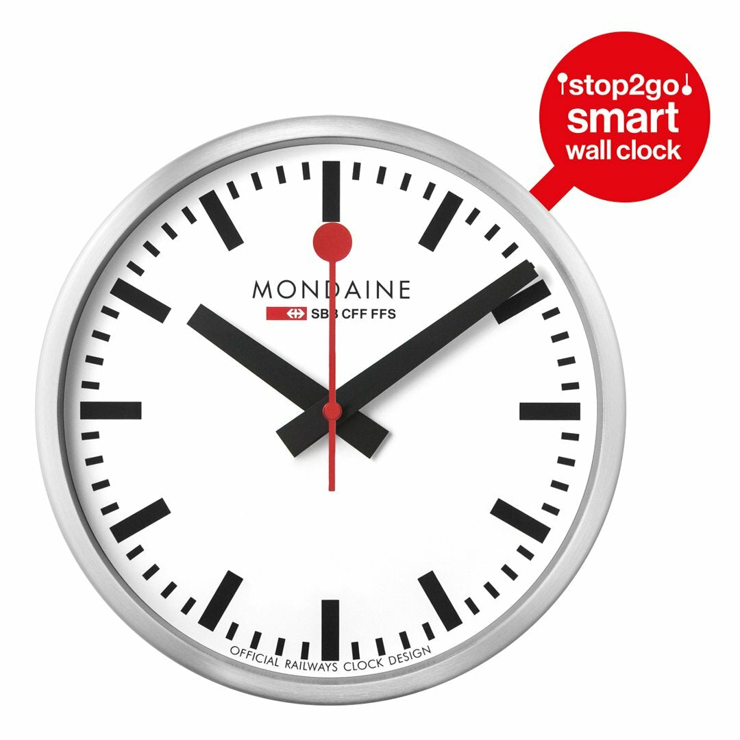 Mondaine Official Swiss Railways Smart Wifi Stop2Go Wall Clock