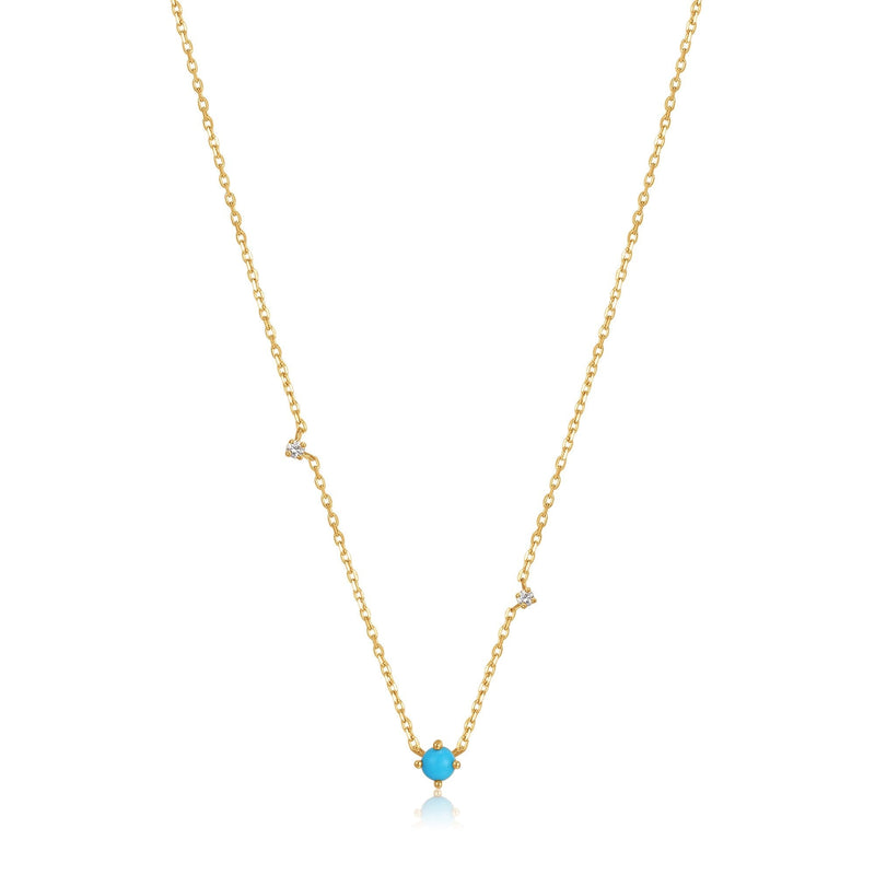 Ania Haie 14kt Gold Turquoise and White Sapphire Necklace