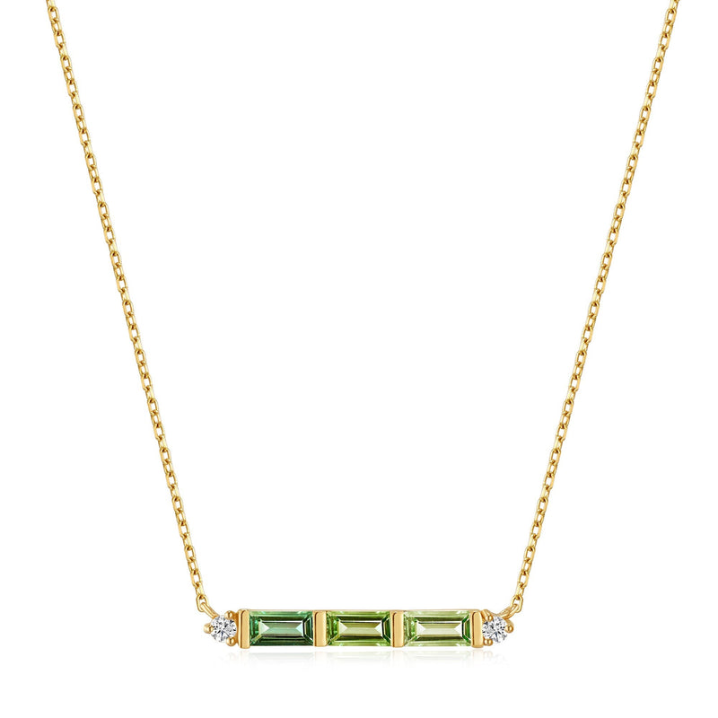 Ania Haie's Fine 14kt Gold Necklace with Tourmaline and White Sapphire Accents