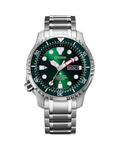 Citizen Automatic Titanium Green Dial Diver Men s Watch NY0100 50X Watch Direct