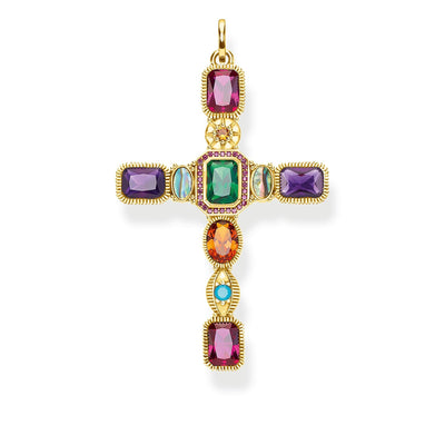 Thomas Sabo Pendant Cross Colourful Stones