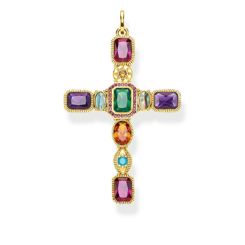 Thomas Sabo Pendant Cross Colourful Stones