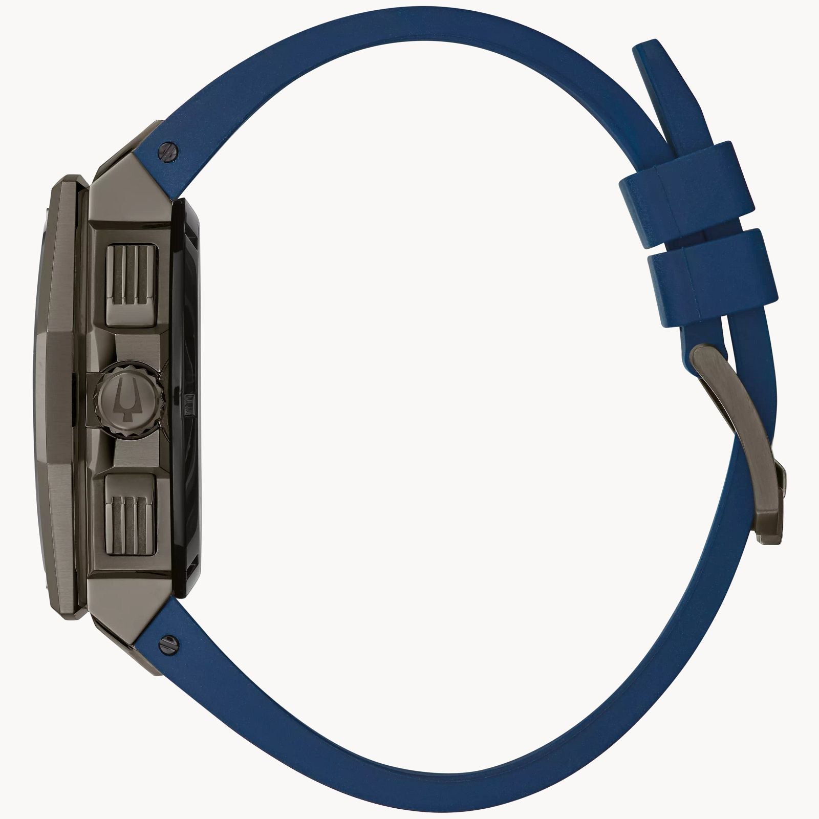 Bulova Precisionist Chronograph Blue Dial and Rubber Band Mens Watch 98B357