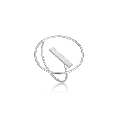 Ania Haie Modern Circle Adjustable Ring - Silver