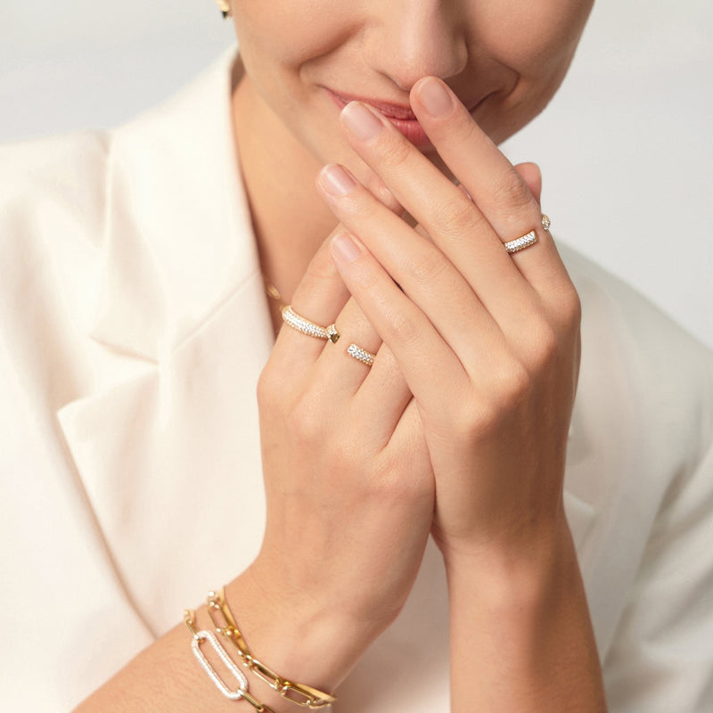 Ania Haie 黄金密镶圆顶戒指