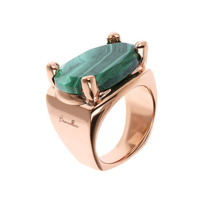 Bronzallure Romantic Malachite Ring