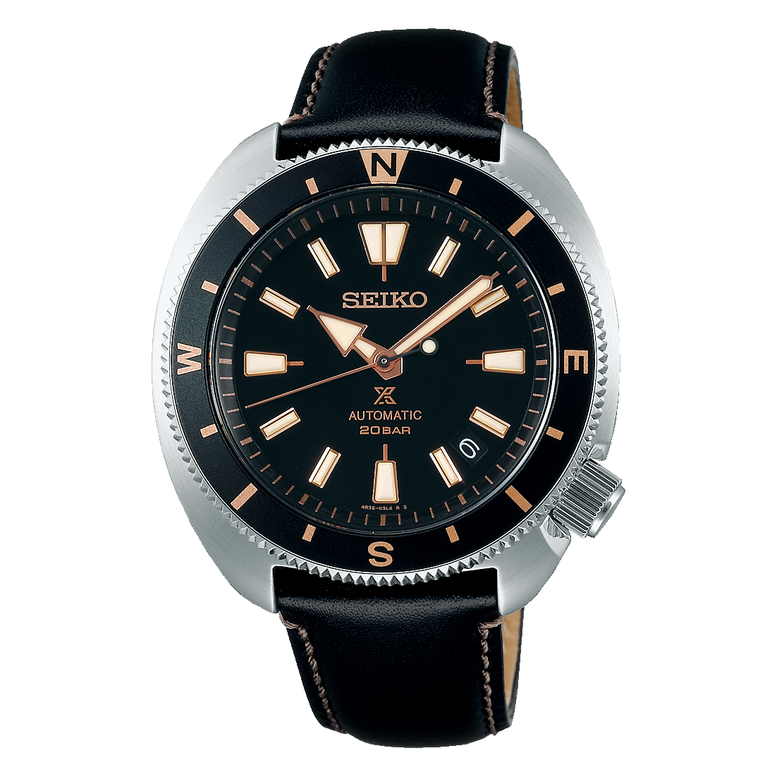 Seiko Prospex Land Tortoise Black Leather Watch SRPG17K