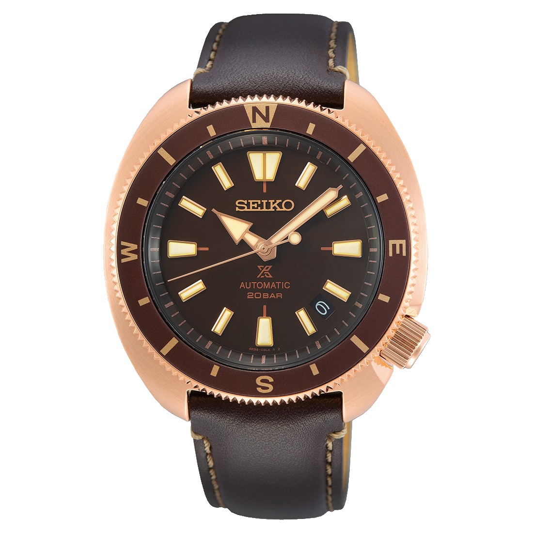 Seiko Prospex Land Tortoise Brown Leather Watch SRPG18K