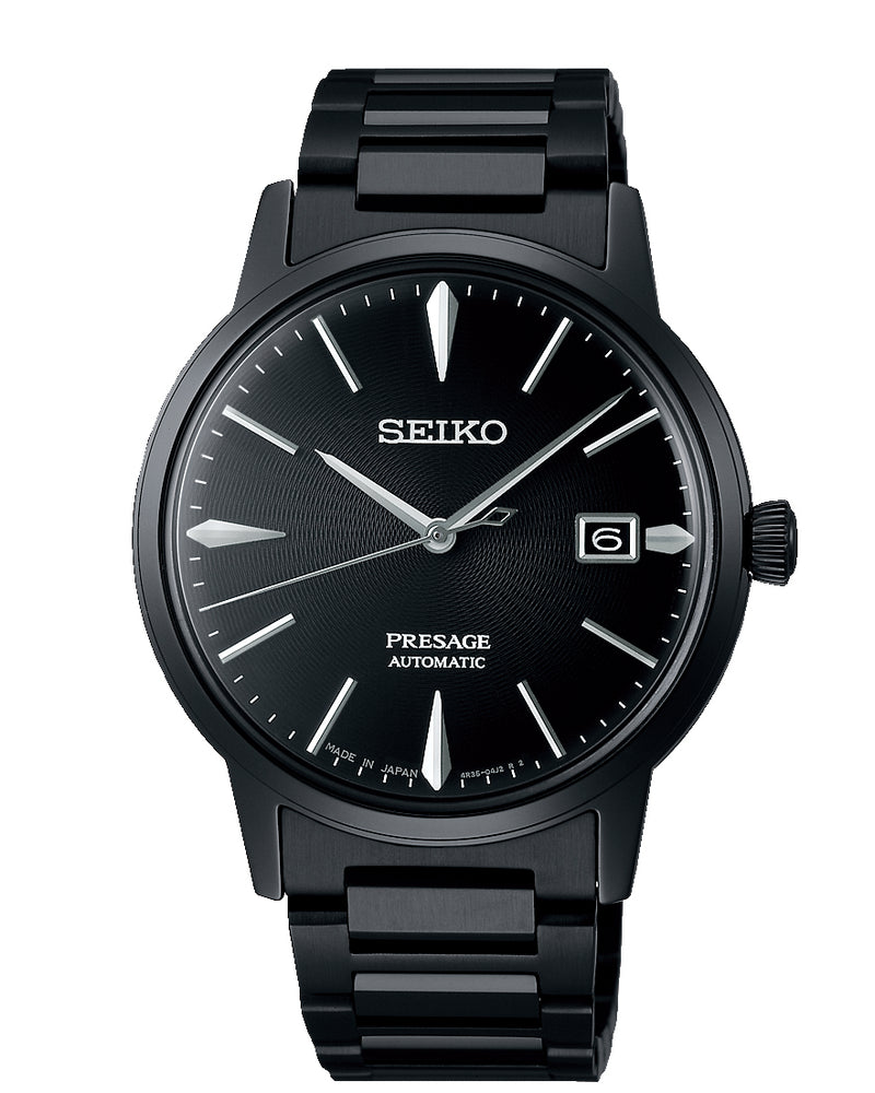 Seiko Presage Cocktail Time 自动 50M 黑色表盘男式手表 SRPJ15J