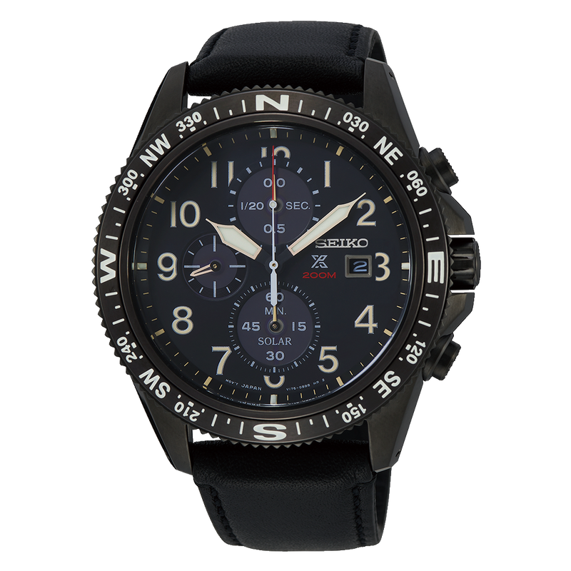 Seiko Prospex Solar Chronograph Black Watch SSC707P