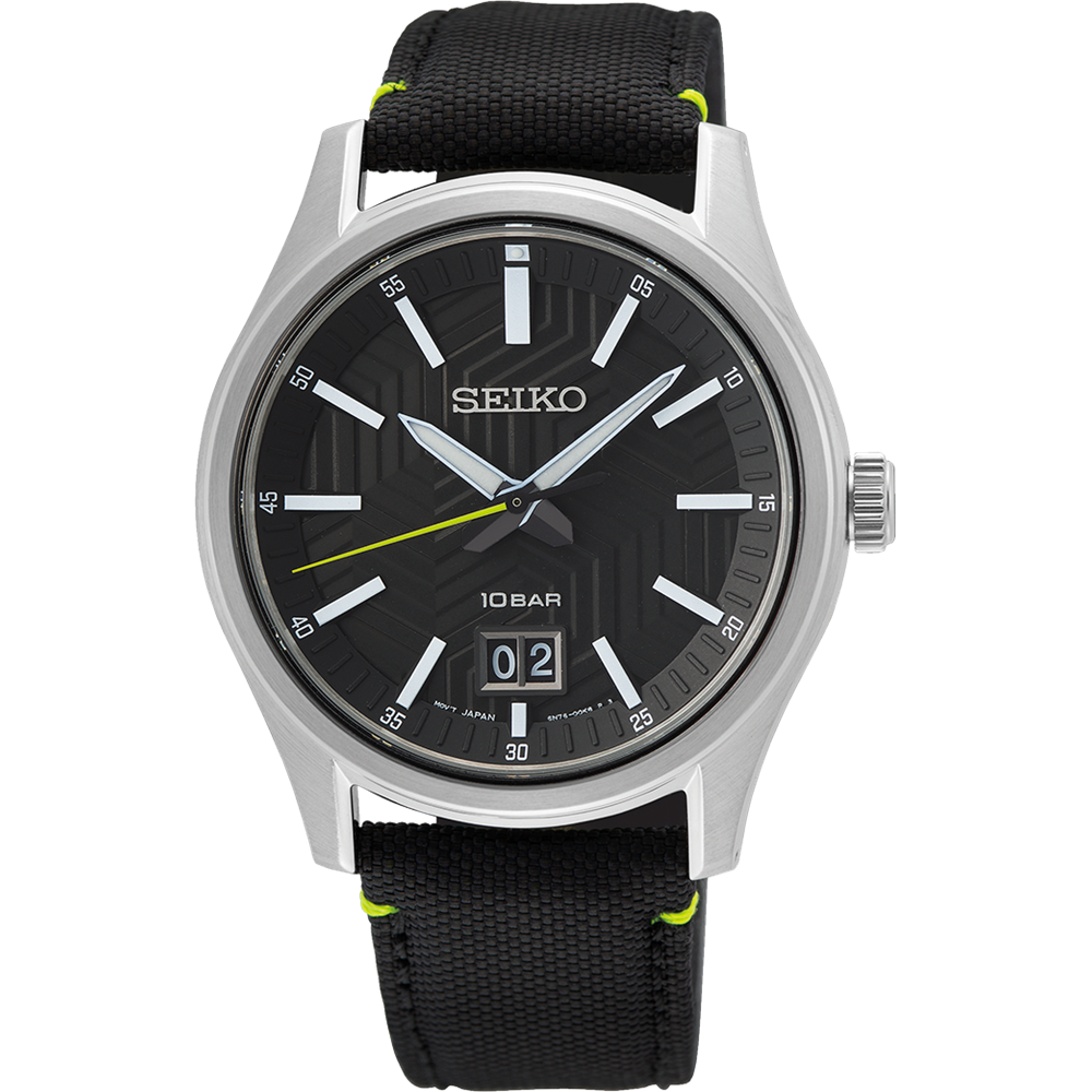 Seiko Quartz Black Nylon Band Sport Men's Watch SUR517P
