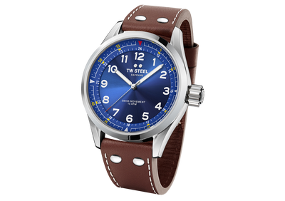 TW Steel Swiss Volante 45mm Blue Dial Mens Watch SVS102