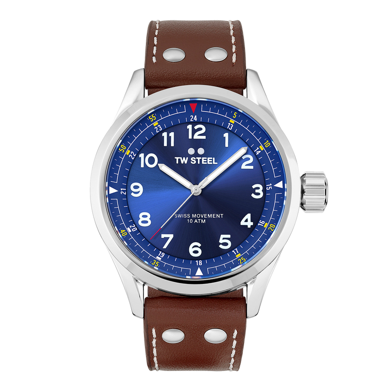 TW Steel Swiss Volante 45mm Blue Dial Mens Watch SVS102