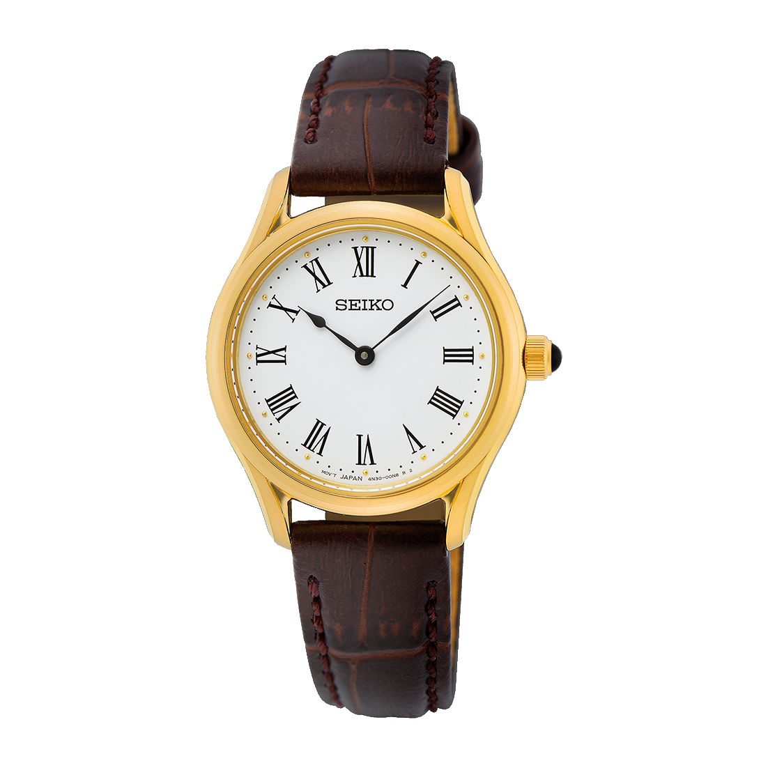Seiko Conceptual Series White Dial Gold Case Ladies Watch SWR072P
