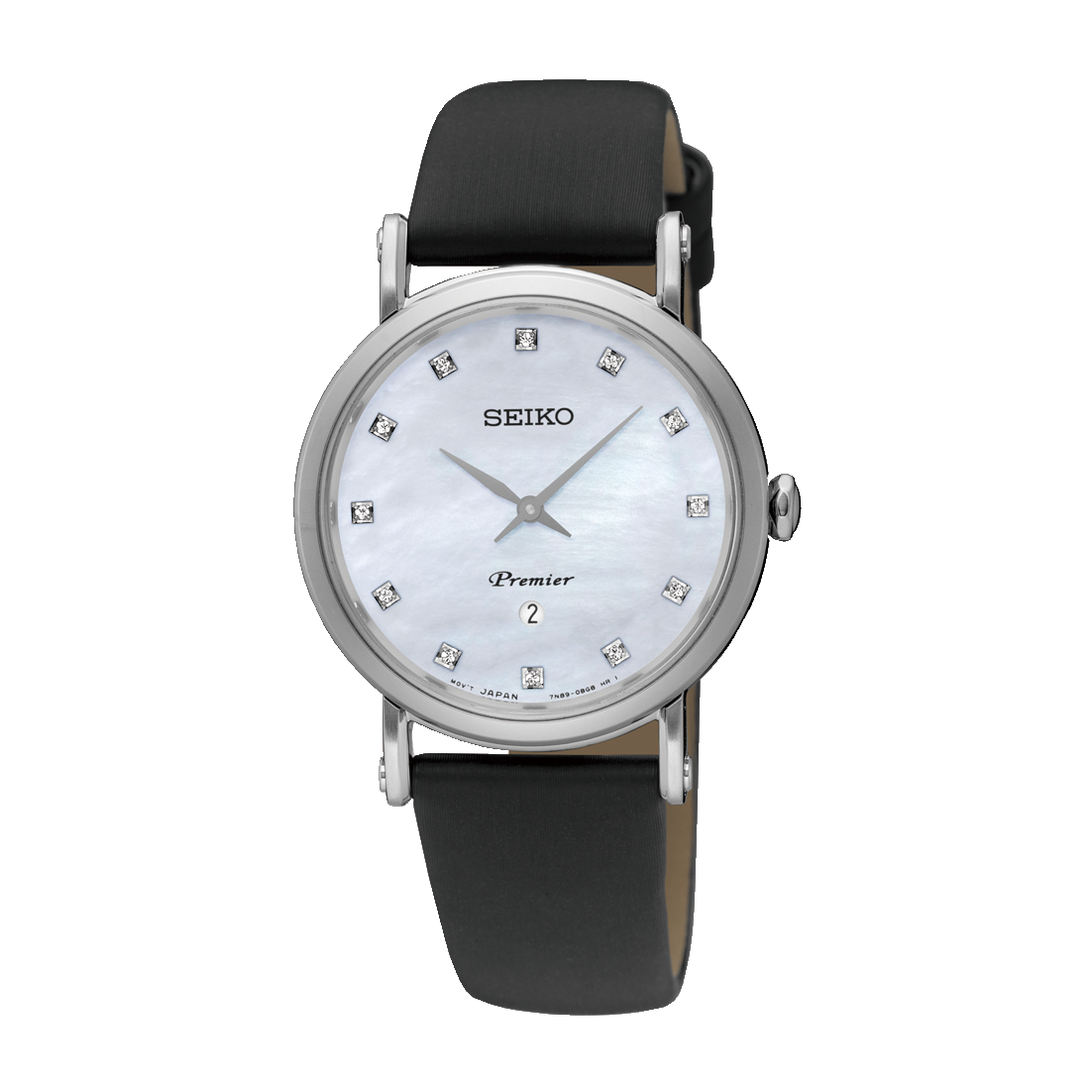 Seiko Premier Silver Date Mother of Pearl Dress Watch SXB433P-2