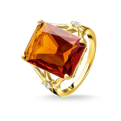 Thomas Sabo Ring Orange Stone, Large, With Star