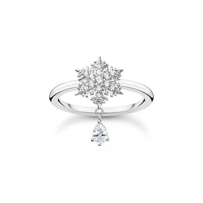 THOMAS SABO Ring snowflake with white stones silver