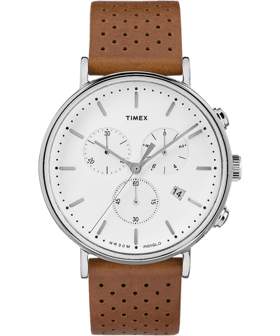Timex Fairfield Chronograph 41mm Leather Strap Watch TW2R26700 Watch Direct