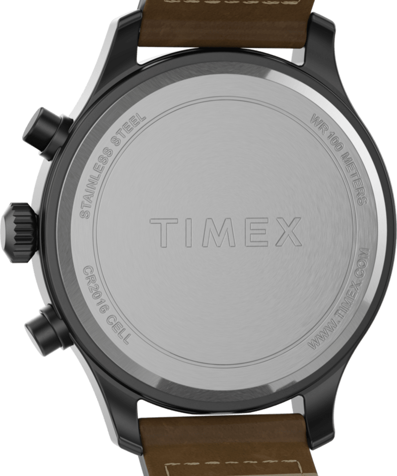 Timex Expedition Field 计时码表 43 毫米皮革表带手表