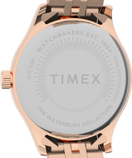 Timex Waterbury Neon 34 毫米玫瑰金手表