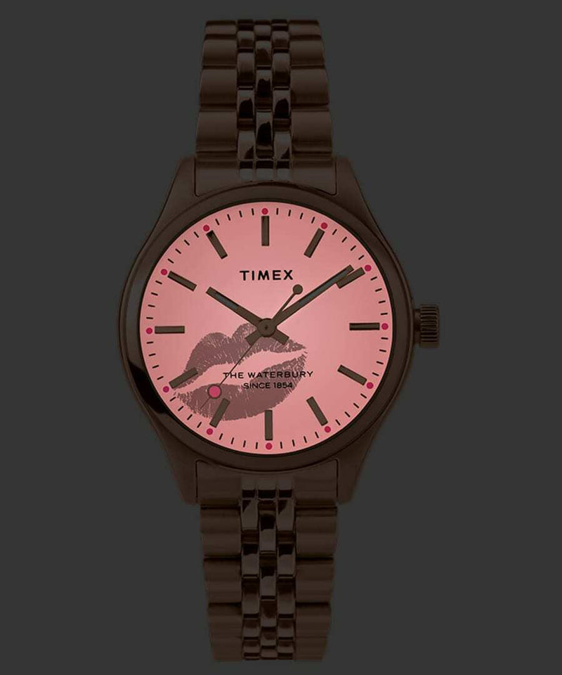 Timex Waterbury Neon 34mm Rose Gold Watch