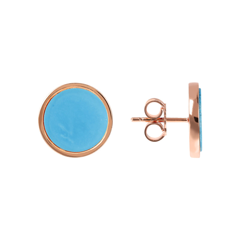 Bronzallure Gemstone Button Stud Earrings