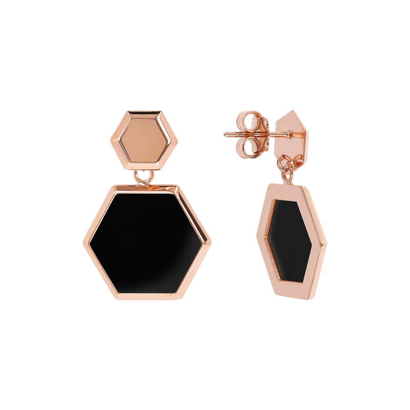 Bronzallure Hexagonal Dangle Earrings