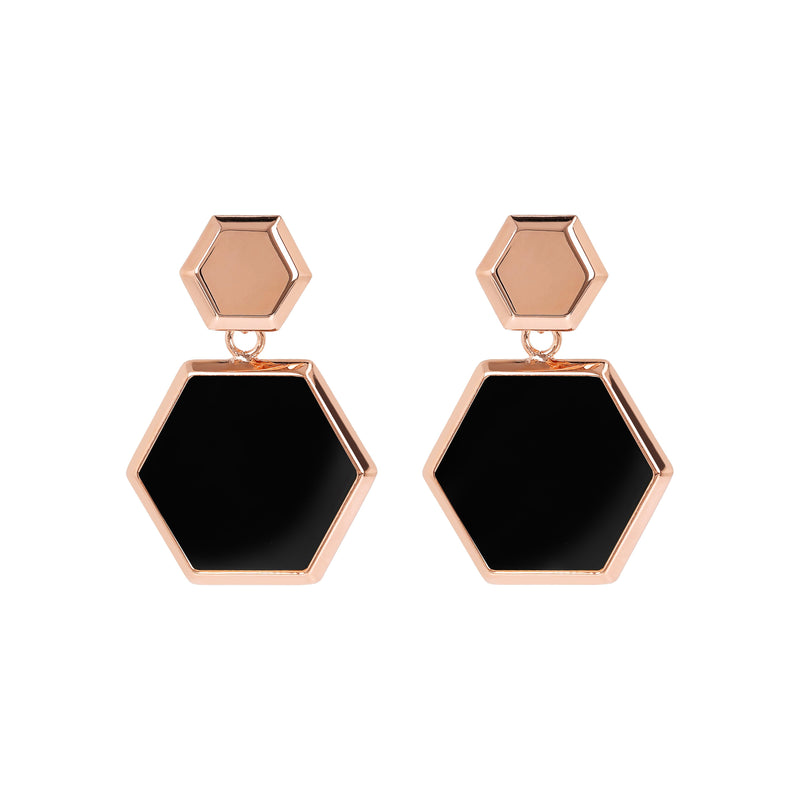 Bronzallure Hexagonal Dangle Earrings