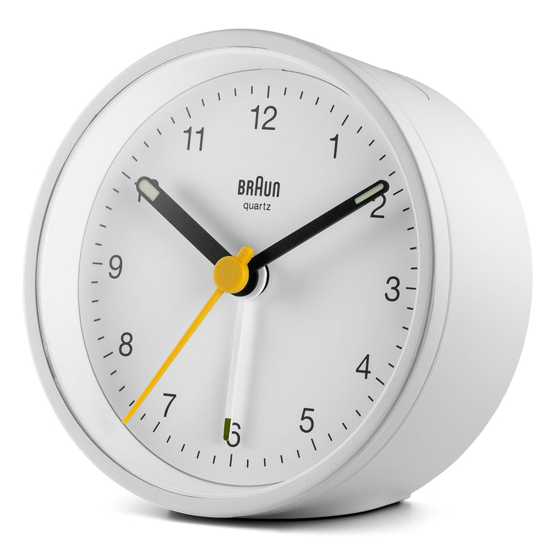 Braun Classic Analogue Alarm Clock White BC12W