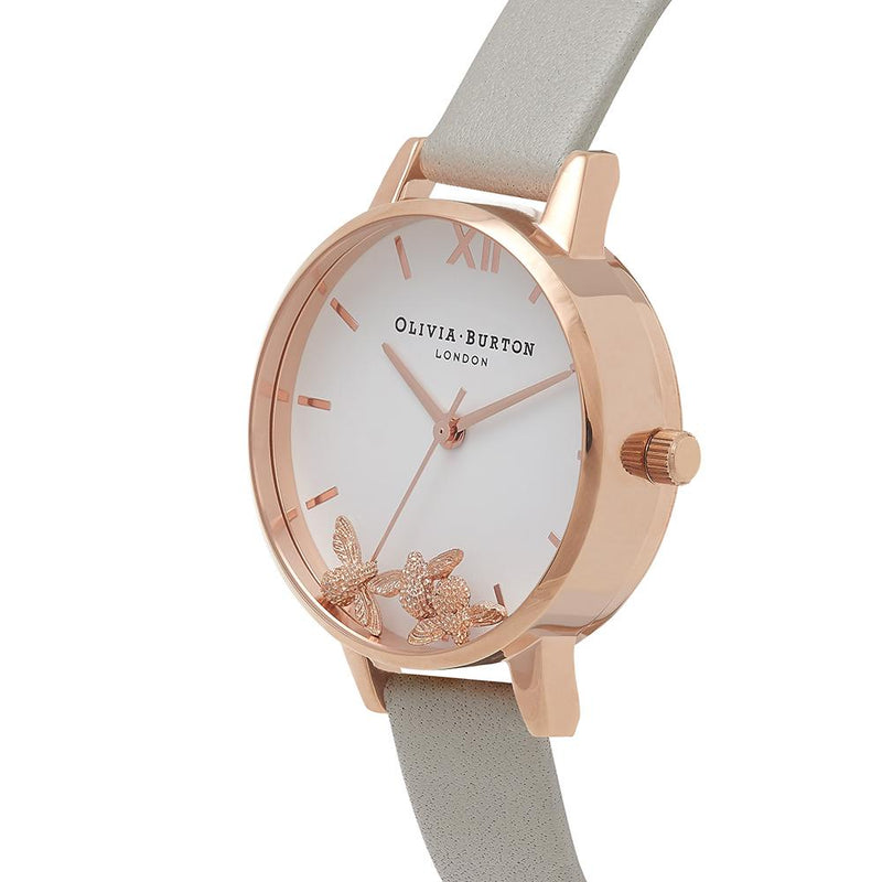 Olivia Burton Busy Bees Rose Gold Watch - Grey