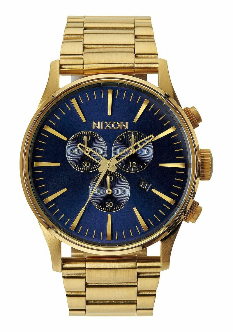 Nixon Sentry Chrono Gold And Blue Sunray A3861922-00