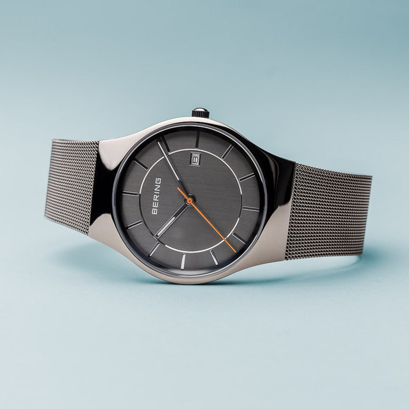 Bering Classic Polished Silver Mesh Watch