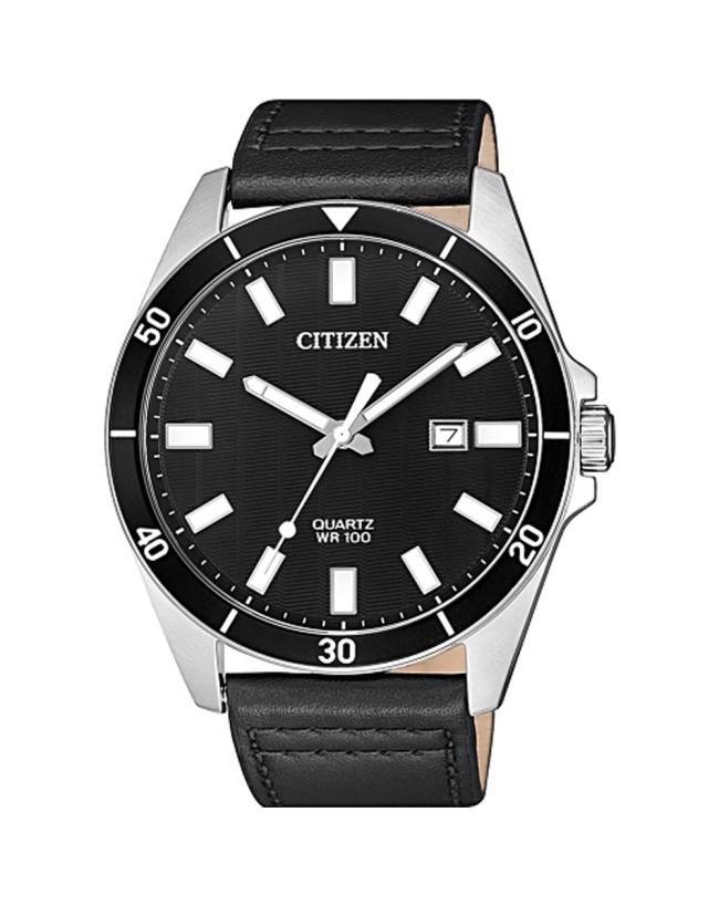 Citizen Quartz Black Leather Dress Watch BI5050-03E