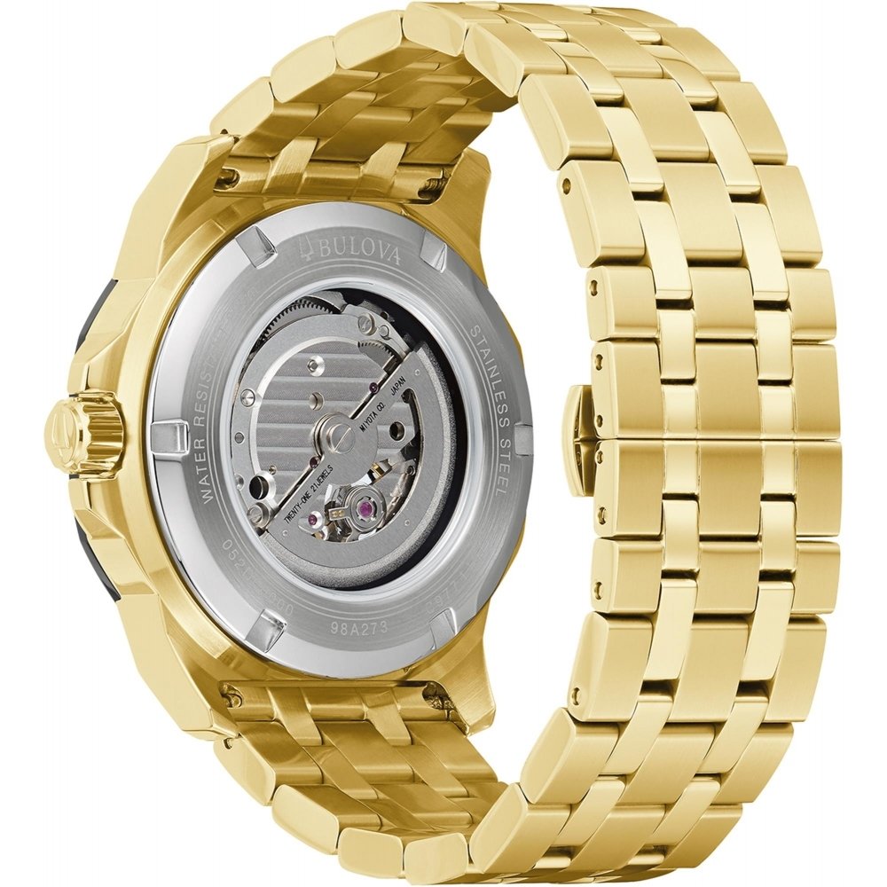 Bulova Marine Star Gold Stainless Steel Band Men's Watch 98A273
