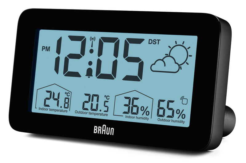 Braun Digital Weather Station Clock Black