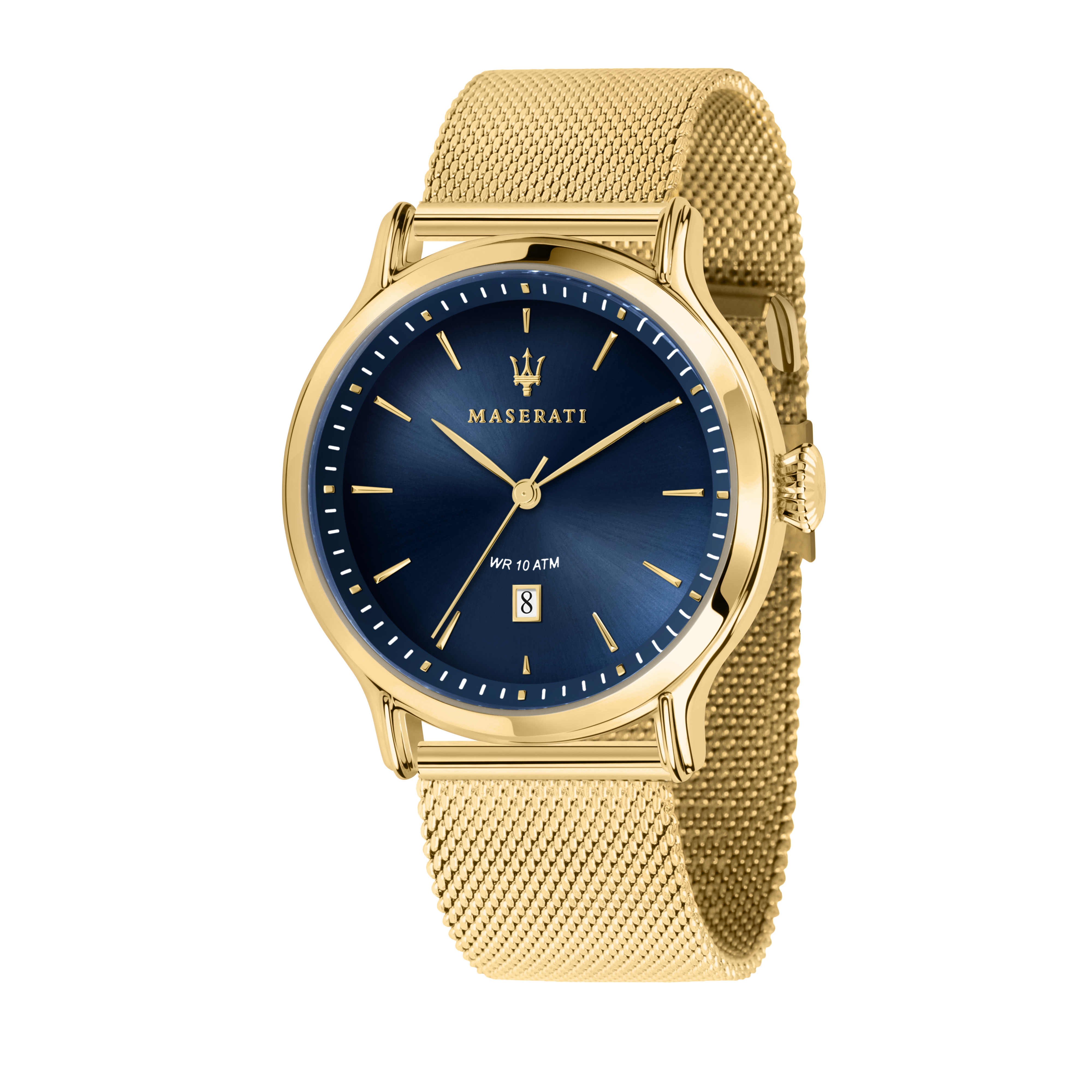 EPOCA 42mm Blue Dial Gold Mesh Watch
