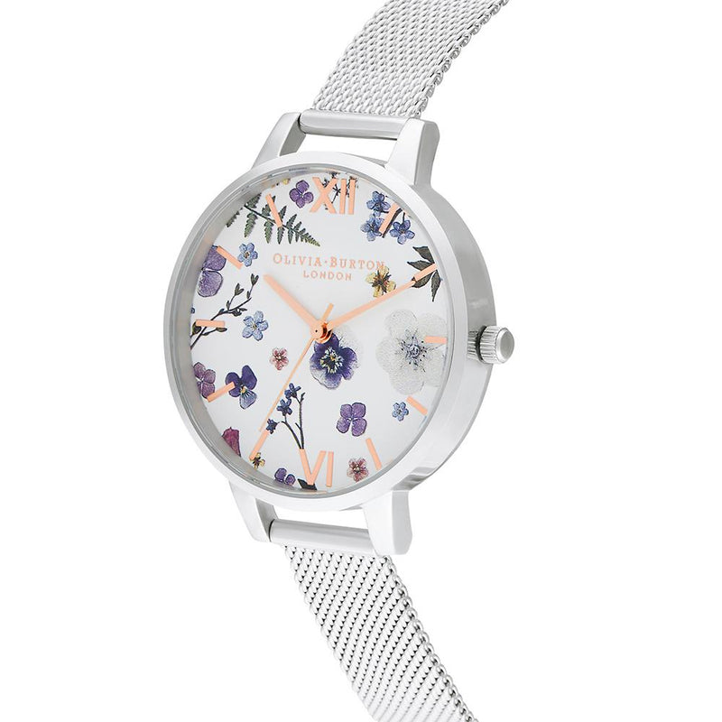 Olivia Burton Artisan Dial Rose Gold Watch - Silver