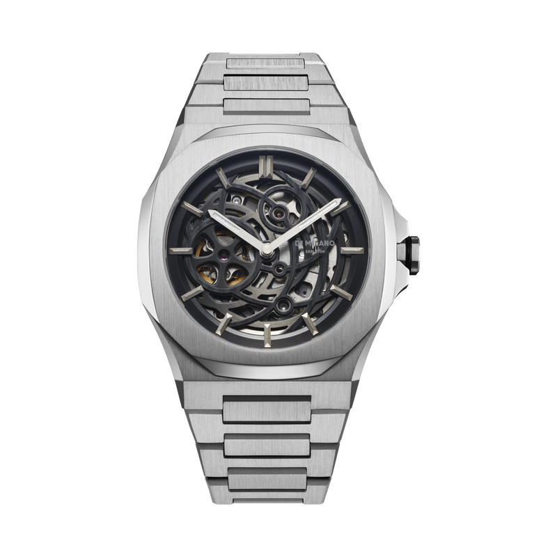 D1 Milano Silver Skeleton Automatic Watch SKBJ10