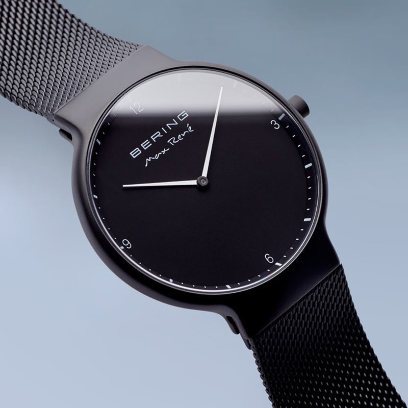 Bering Max René Matt Black Mesh Watch