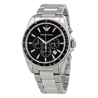 Emporio Armani Sigma Black Dial Chronograph Mens Watch