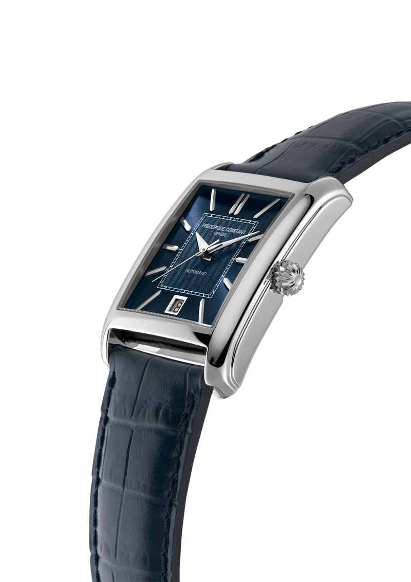 Frederique Constant Classics Carree Automatic Blue Leather Band Watch FC-303N4C6